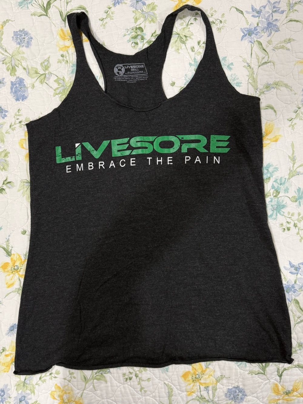 Livesore Women’s Black Muscle Tank - 'Embrace The Pain'